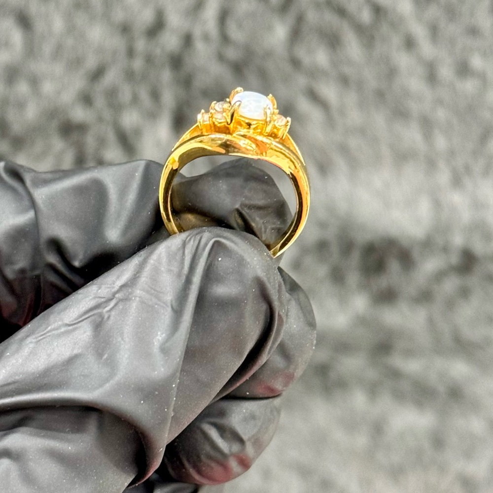 Solid White Opal Ring - image 7